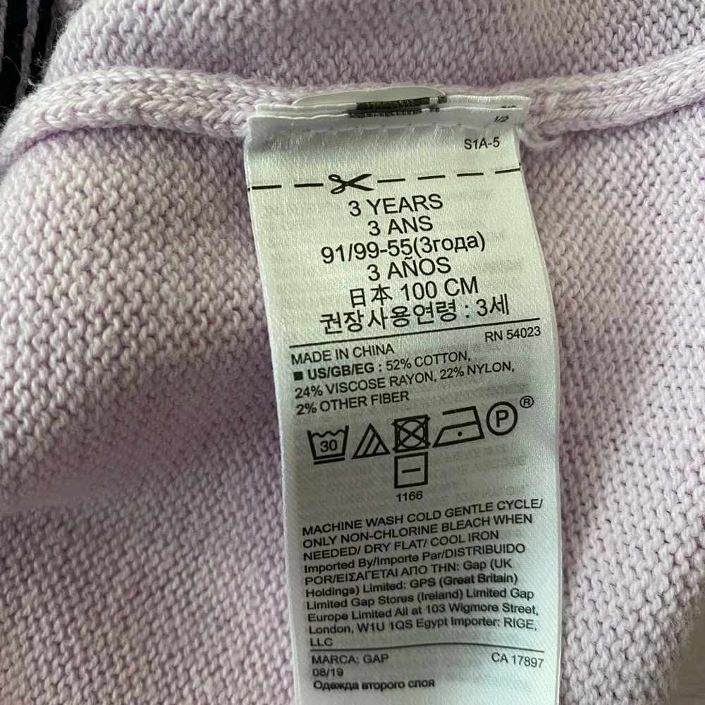 Baby Gap, Girls, Purple Penguin Sweater, Size 3 Years Toddler